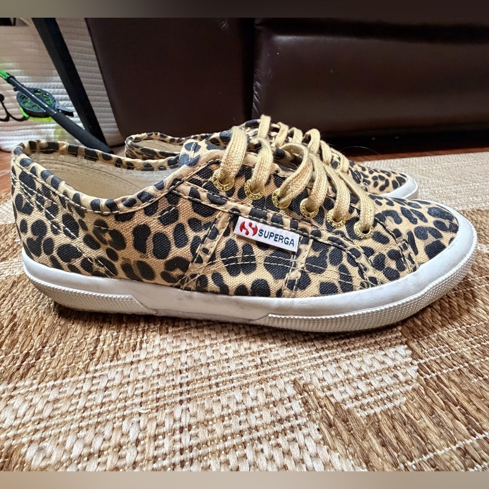 SUPERGA Animal Print Sneakers, size 8.5 new!!!! Leopard cheetah comfortable!!!